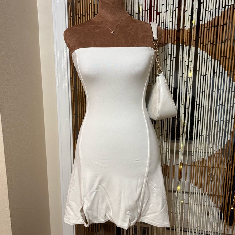 Oh Polly Strapless White Dress - Picture 3 of 8